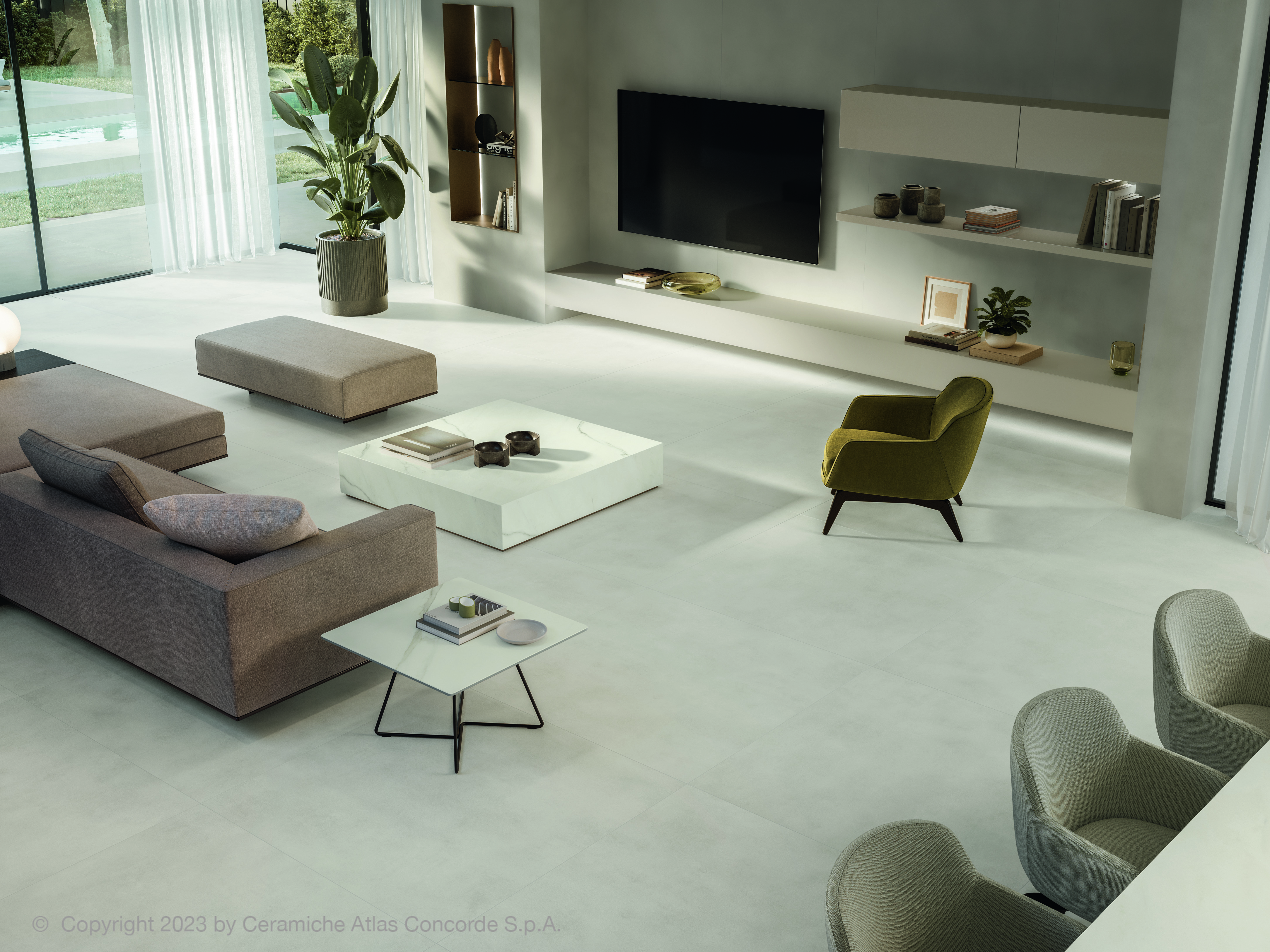 Le carrelage effet béton, la tendance qui dure